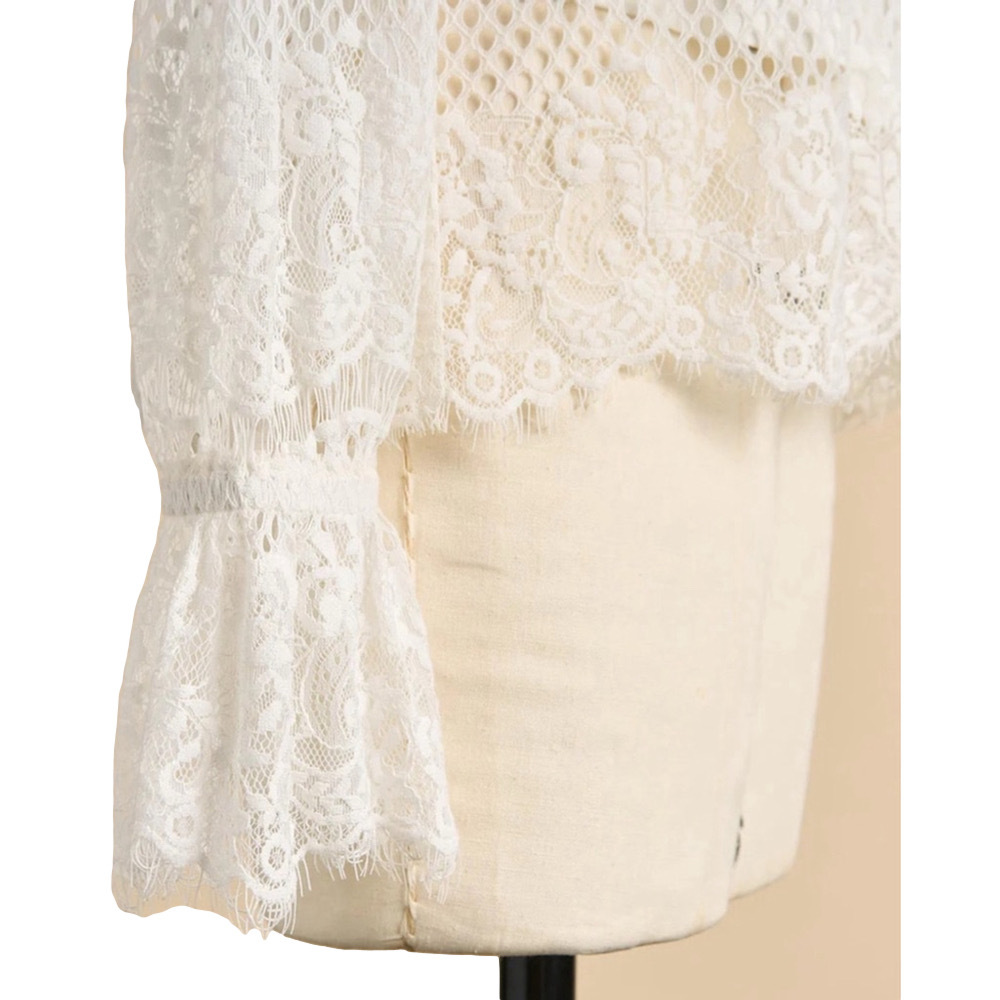 Sundance Emie Lace Boho Top, Marshmallow Size L (12-14) - Picture 6 of 7